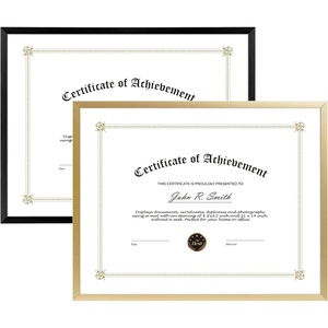 image:imageGolden State Art 85x11 Aluminum Certificate Frame Metal Diploma Frames for 85 x 11 Documents Real Glass Front with Easel Stand GoldampBlack 2 Pack