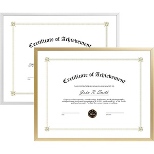 image:imageGolden State Art 85x11 Aluminum Certificate Frame Metal Diploma Frames for 85 x 11 Documents Real Glass Front with Easel Stand GoldampSilver 2 Pack