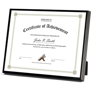 image:imageGolden State Art 85x11 Aluminum Frame Real Glass Metal Frame for 85 by 11 inch Document Certificate Diploma with Easel Stand Black 3 PackBlack