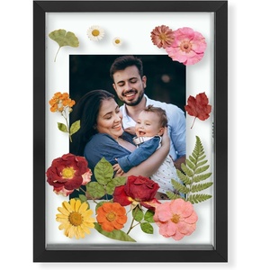 image:imageGolden State Art 8x10 Floating Frame Silver Aluminum Picture Frame Clear Glass Displays Any Size Photo Up to 8x10 Home Gallery Wall Decoration Display Horizontal and VerticalBlack