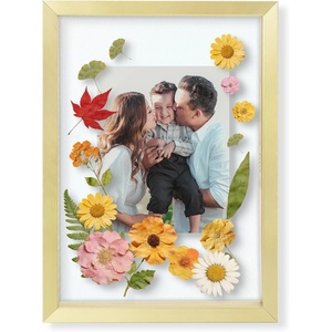 image:imageGolden State Art 8x10 Floating Frame Silver Aluminum Picture Frame Clear Glass Displays Any Size Photo Up to 8x10 Home Gallery Wall Decoration Display Horizontal and VerticalGold