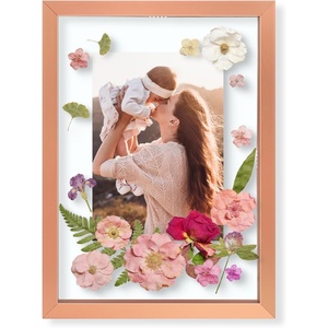 image:imageGolden State Art 8x10 Floating Frame Silver Aluminum Picture Frame Clear Glass Displays Any Size Photo Up to 8x10 Home Gallery Wall Decoration Display Horizontal and VerticalRose Gold