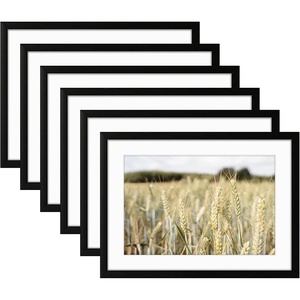 image:imageGolden State Art Gallery Wall Frame Set of 6  Black 11x14 Aluminum Photo Frames with Mat for 8x10 Pictures  11 x 14 inch Metal Frame with Real Glass Cover  Elegant Home or Office DecorBlack