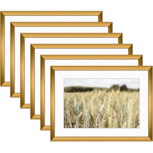 image:imageGolden State Art Gallery Wall Frame Set of 6  Black 11x14 Aluminum Photo Frames with Mat for 8x10 Pictures  11 x 14 inch Metal Frame with Real Glass Cover  Elegant Home or Office DecorBronze