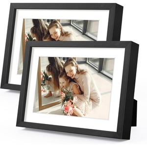 image:imageGolden State Art Gold 5x7 Aluminum Picture Frame  Display Photos 4x6 with Mat or 5x7 inch Without Mat  ShatterResistant Glass Metal Photo Frame for Wall or Tabletop Display 2 PackBlack
