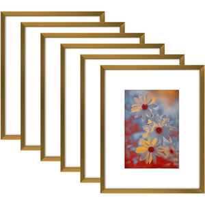 image:imageGolden State Art Silver 8x10 Aluminum Frame for 8 x 10 Picture or 5x7 Photo with Mat  Shatter  Resistant Glass  Wall or Tabletop Display  1 PackBronze