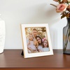 image:image4x6 White Enamel Picture Frames  Metal Gold Edge  Cute Frame for 4 x 6 Inch Photos Pictures Artwork  Real Glass  With Tabletop Easel Stand  Hanger for Wall Mount Display 2 PackWhite