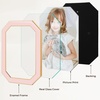 image:image4x6 White Enamel Picture Frames  Metal Gold Edge  Cute Frame for 4 x 6 Inch Photos Pictures Artwork  Real Glass  With Tabletop Easel Stand  Hanger for Wall Mount Display 2 PackOctagon Pink