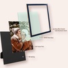 image:image4x6 White Enamel Picture Frames  Metal Gold Edge  Cute Frame for 4 x 6 Inch Photos Pictures Artwork  Real Glass  With Tabletop Easel Stand  Hanger for Wall Mount Display 2 PackNavy Blue