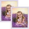 image:image4x6 White Enamel Picture Frames  Metal Gold Edge  Cute Frame for 4 x 6 Inch Photos Pictures Artwork  Real Glass  With Tabletop Easel Stand  Hanger for Wall Mount Display 2 PackPurple