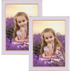 image:image4x6 White Enamel Picture Frames  Metal Gold Edge  Cute Frame for 4 x 6 Inch Photos Pictures Artwork  Real Glass  With Tabletop Easel Stand  Hanger for Wall Mount Display 2 PackPurple