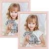 image:image4x6 White Enamel Picture Frames  Metal Gold Edge  Cute Frame for 4 x 6 Inch Photos Pictures Artwork  Real Glass  With Tabletop Easel Stand  Hanger for Wall Mount Display 2 PackPink