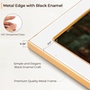 image:image4x6 White Enamel Picture Frames  Metal Gold Edge  Cute Frame for 4 x 6 Inch Photos Pictures Artwork  Real Glass  With Tabletop Easel Stand  Hanger for Wall Mount Display 2 PackWhite