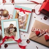 image:image4x6 White Enamel Picture Frames  Metal Gold Edge  Cute Frame for 4 x 6 Inch Photos Pictures Artwork  Real Glass  With Tabletop Easel Stand  Hanger for Wall Mount Display 2 PackLight Blue