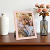 image:image4x6 White Enamel Picture Frames  Metal Gold Edge  Cute Frame for 4 x 6 Inch Photos Pictures Artwork  Real Glass  With Tabletop Easel Stand  Hanger for Wall Mount Display 2 PackPink