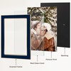 image:image4x6 White Enamel Picture Frames  Metal Gold Edge  Cute Frame for 4 x 6 Inch Photos Pictures Artwork  Real Glass  With Tabletop Easel Stand  Hanger for Wall Mount Display 2 PackNavy Blue