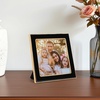 image:image4x6 White Enamel Picture Frames  Metal Gold Edge  Cute Frame for 4 x 6 Inch Photos Pictures Artwork  Real Glass  With Tabletop Easel Stand  Hanger for Wall Mount Display 2 PackBlack