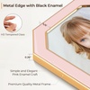 image:image4x6 White Enamel Picture Frames  Metal Gold Edge  Cute Frame for 4 x 6 Inch Photos Pictures Artwork  Real Glass  With Tabletop Easel Stand  Hanger for Wall Mount Display 2 PackOctagon Pink
