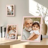 image:image4x6 White Enamel Picture Frames  Metal Gold Edge  Cute Frame for 4 x 6 Inch Photos Pictures Artwork  Real Glass  With Tabletop Easel Stand  Hanger for Wall Mount Display 2 PackPink