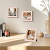 image:image4x6 White Enamel Picture Frames  Metal Gold Edge  Cute Frame for 4 x 6 Inch Photos Pictures Artwork  Real Glass  With Tabletop Easel Stand  Hanger for Wall Mount Display 2 PackPink