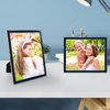image:image4x6 White Enamel Picture Frames  Metal Gold Edge  Cute Frame for 4 x 6 Inch Photos Pictures Artwork  Real Glass  With Tabletop Easel Stand  Hanger for Wall Mount Display 2 PackNavy Blue
