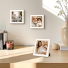 image:image4x6 White Enamel Picture Frames  Metal Gold Edge  Cute Frame for 4 x 6 Inch Photos Pictures Artwork  Real Glass  With Tabletop Easel Stand  Hanger for Wall Mount Display 2 PackWhite