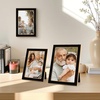image:image4x6 White Enamel Picture Frames  Metal Gold Edge  Cute Frame for 4 x 6 Inch Photos Pictures Artwork  Real Glass  With Tabletop Easel Stand  Hanger for Wall Mount Display 2 PackBlack
