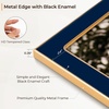 image:image4x6 White Enamel Picture Frames  Metal Gold Edge  Cute Frame for 4 x 6 Inch Photos Pictures Artwork  Real Glass  With Tabletop Easel Stand  Hanger for Wall Mount Display 2 PackNavy Blue