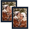 image:image4x6 White Enamel Picture Frames  Metal Gold Edge  Cute Frame for 4 x 6 Inch Photos Pictures Artwork  Real Glass  With Tabletop Easel Stand  Hanger for Wall Mount Display 2 PackNavy Blue