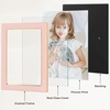 image:image4x6 White Enamel Picture Frames  Metal Gold Edge  Cute Frame for 4 x 6 Inch Photos Pictures Artwork  Real Glass  With Tabletop Easel Stand  Hanger for Wall Mount Display 2 PackPink