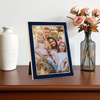 image:image4x6 White Enamel Picture Frames  Metal Gold Edge  Cute Frame for 4 x 6 Inch Photos Pictures Artwork  Real Glass  With Tabletop Easel Stand  Hanger for Wall Mount Display 2 PackNavy Blue