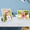 image:image4x6 White Enamel Picture Frames  Metal Gold Edge  Cute Frame for 4 x 6 Inch Photos Pictures Artwork  Real Glass  With Tabletop Easel Stand  Hanger for Wall Mount Display 2 PackLight Blue