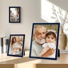 image:image4x6 White Enamel Picture Frames  Metal Gold Edge  Cute Frame for 4 x 6 Inch Photos Pictures Artwork  Real Glass  With Tabletop Easel Stand  Hanger for Wall Mount Display 2 PackNavy Blue