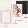 image:image4x6 White Enamel Picture Frames  Metal Gold Edge  Cute Frame for 4 x 6 Inch Photos Pictures Artwork  Real Glass  With Tabletop Easel Stand  Hanger for Wall Mount Display 2 PackPink