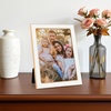 image:image4x6 White Enamel Picture Frames  Metal Gold Edge  Cute Frame for 4 x 6 Inch Photos Pictures Artwork  Real Glass  With Tabletop Easel Stand  Hanger for Wall Mount Display 2 PackWhite