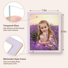image:image4x6 White Enamel Picture Frames  Metal Gold Edge  Cute Frame for 4 x 6 Inch Photos Pictures Artwork  Real Glass  With Tabletop Easel Stand  Hanger for Wall Mount Display 2 PackPurple