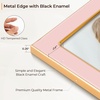image:image4x6 White Enamel Picture Frames  Metal Gold Edge  Cute Frame for 4 x 6 Inch Photos Pictures Artwork  Real Glass  With Tabletop Easel Stand  Hanger for Wall Mount Display 2 PackPink
