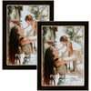 image:image4x6 White Enamel Picture Frames  Metal Gold Edge  Cute Frame for 4 x 6 Inch Photos Pictures Artwork  Real Glass  With Tabletop Easel Stand  Hanger for Wall Mount Display 2 PackBlack
