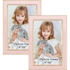 image:image4x6 White Enamel Picture Frames  Metal Gold Edge  Cute Frame for 4 x 6 Inch Photos Pictures Artwork  Real Glass  With Tabletop Easel Stand  Hanger for Wall Mount Display 2 PackPink