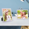 image:image4x6 White Enamel Picture Frames  Metal Gold Edge  Cute Frame for 4 x 6 Inch Photos Pictures Artwork  Real Glass  With Tabletop Easel Stand  Hanger for Wall Mount Display 2 PackPurple