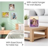image:image4x6 White Enamel Picture Frames  Metal Gold Edge  Cute Frame for 4 x 6 Inch Photos Pictures Artwork  Real Glass  With Tabletop Easel Stand  Hanger for Wall Mount Display 2 PackPurple