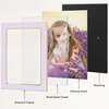 image:image4x6 White Enamel Picture Frames  Metal Gold Edge  Cute Frame for 4 x 6 Inch Photos Pictures Artwork  Real Glass  With Tabletop Easel Stand  Hanger for Wall Mount Display 2 PackPurple