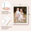 image:image4x6 White Enamel Picture Frames  Metal Gold Edge  Cute Frame for 4 x 6 Inch Photos Pictures Artwork  Real Glass  With Tabletop Easel Stand  Hanger for Wall Mount Display 2 PackWhite