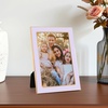 image:image4x6 White Enamel Picture Frames  Metal Gold Edge  Cute Frame for 4 x 6 Inch Photos Pictures Artwork  Real Glass  With Tabletop Easel Stand  Hanger for Wall Mount Display 2 PackPurple