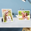 image:image4x6 White Enamel Picture Frames  Metal Gold Edge  Cute Frame for 4 x 6 Inch Photos Pictures Artwork  Real Glass  With Tabletop Easel Stand  Hanger for Wall Mount Display 2 PackWhite