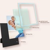 image:image4x6 White Enamel Picture Frames  Metal Gold Edge  Cute Frame for 4 x 6 Inch Photos Pictures Artwork  Real Glass  With Tabletop Easel Stand  Hanger for Wall Mount Display 2 PackLight Blue
