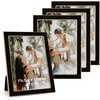image:image4x6 White Enamel Picture Frames  Metal Gold Edge  Cute Frame for 4 x 6 Inch Photos Pictures Artwork  Real Glass  With Tabletop Easel Stand  Hanger for Wall Mount Display 2 PackBlack