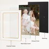 image:image4x6 White Enamel Picture Frames  Metal Gold Edge  Cute Frame for 4 x 6 Inch Photos Pictures Artwork  Real Glass  With Tabletop Easel Stand  Hanger for Wall Mount Display 2 PackWhite