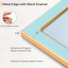 image:image4x6 White Enamel Picture Frames  Metal Gold Edge  Cute Frame for 4 x 6 Inch Photos Pictures Artwork  Real Glass  With Tabletop Easel Stand  Hanger for Wall Mount Display 2 PackLight Blue