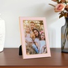image:image4x6 White Enamel Picture Frames  Metal Gold Edge  Cute Frame for 4 x 6 Inch Photos Pictures Artwork  Real Glass  With Tabletop Easel Stand  Hanger for Wall Mount Display 2 PackPink